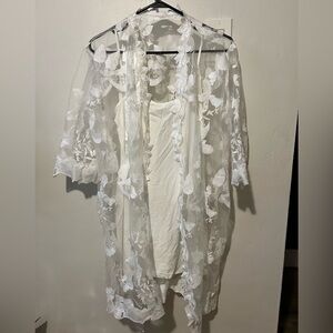 Lace Bridal Robe with slip